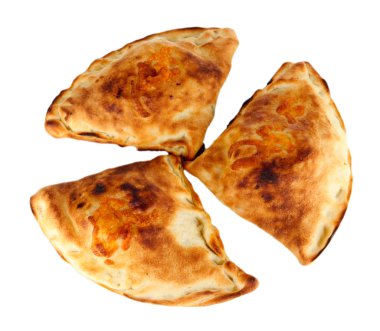 pizza calzones üzerinde beyaz izole
