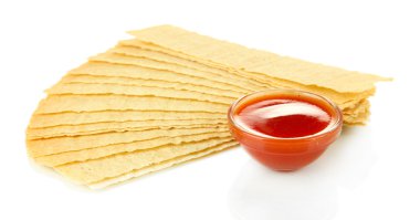 cips ve sos, üzerinde beyaz izole