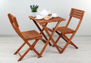 ahşap masa Oda çay Tablo ayarı ile