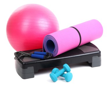 farklı araçları üzerinde beyaz izole fitness için