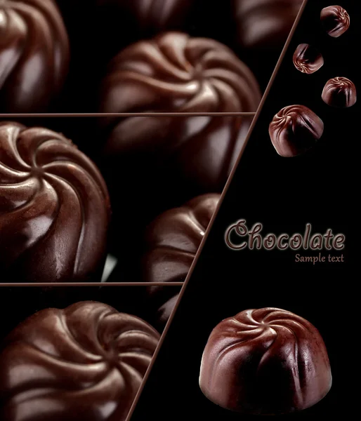 Cukierki czekoladowe, z bliska — Zdjęcie stockowe