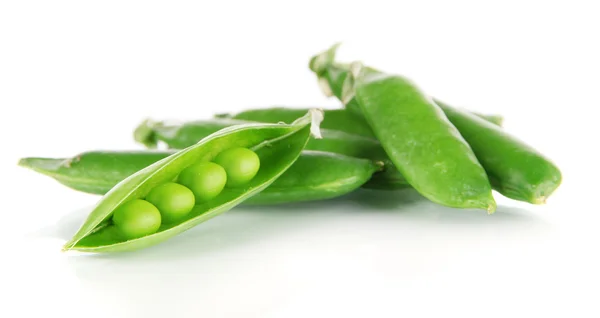 Green peas isolated on white — Stock Photo, Image