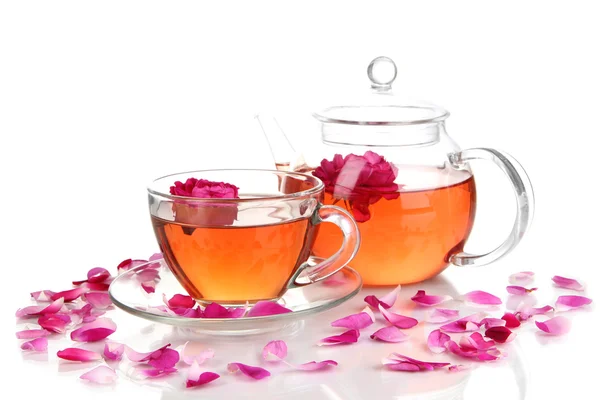 Růže čaj izolovaných na bílém — Stock fotografie