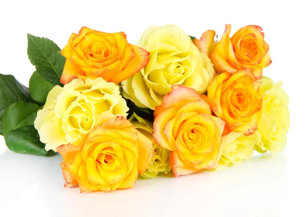 Beautiful bouquet of roses isolated on white — Stock Photo, Image