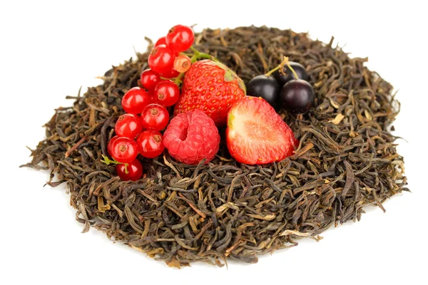 Berry dry tea isolated on white — Stock Photo, Image