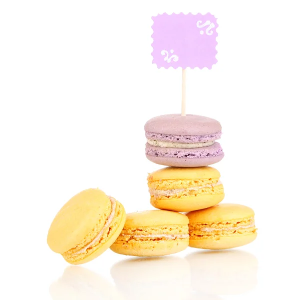 Macaroons suaves isolados em branco — Fotografia de Stock