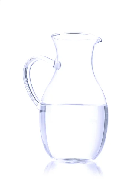 Glass pitcher of water isolated on white — Stock Photo, Image