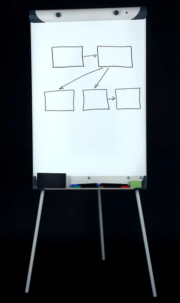 Flipchart on black background — Stock Photo, Image