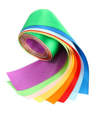 beyaz izole parlak ipek kurdeleler