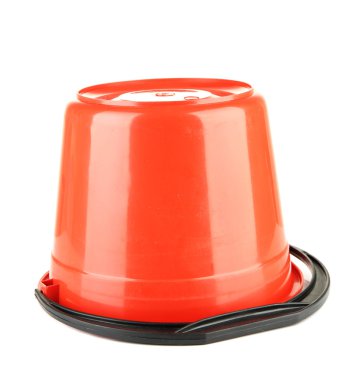 izole üzerinde beyaz renkli plastik kova