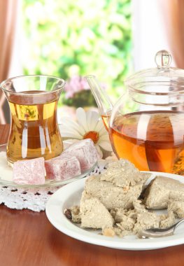 çay tablo Oda lezzetli helva