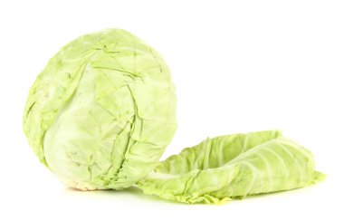 yeşil lahana, üzerinde beyaz izole