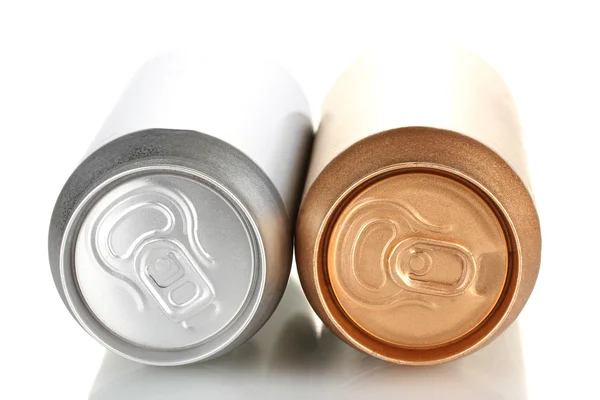 Aluminum cans isolated on white — Stock Photo, Image