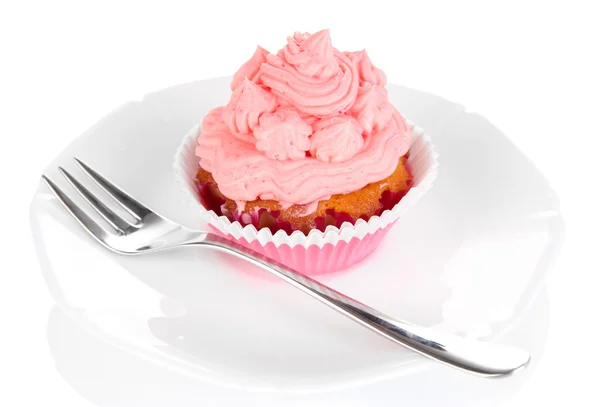 Delizioso bel cupcake isolato su bianco — Foto Stock