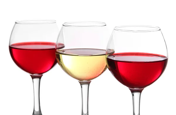 Bicchieri di vino su tono rosa chiaro — Foto Stock