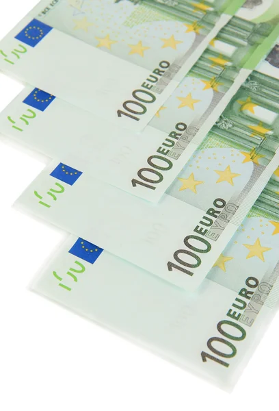 Euro banknotes isolated on white — Stock Photo, Image