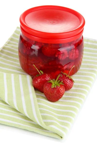 Home made berry jam isolated on white — Stock Photo, Image