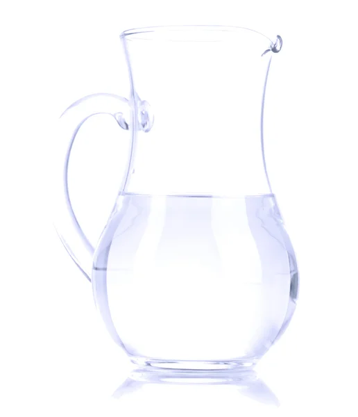 Glass pitcher of water isolated on white — Stock Photo, Image
