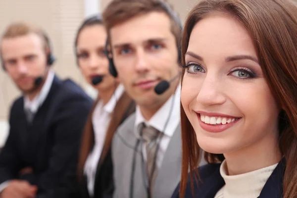 Call center operators at work — Zdjęcie stockowe