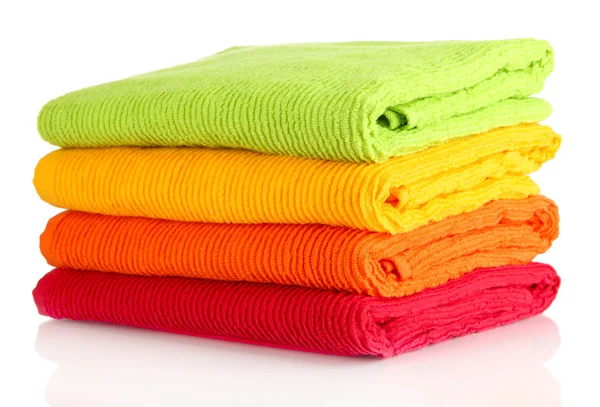 Colorful towels isolated on white — Stock Photo, Image