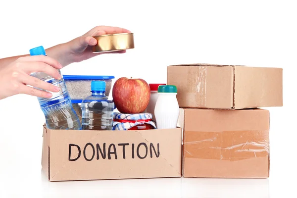 Donation box isolated on white — Stock Photo, Image