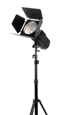 Stüdyo aydınlatma beyaz arka plan yakın çekim