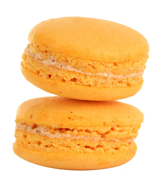 Macaroons suaves isolados em branco — Fotografia de Stock