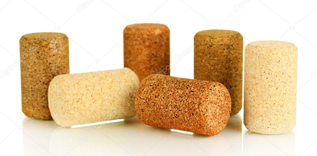 Wine corks isolated on white