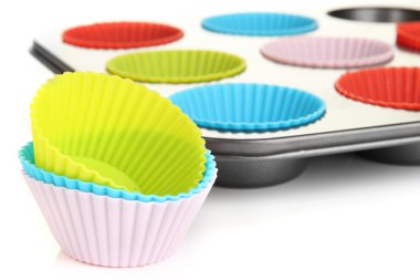 renkli cupcake durumlarda yakın çekim