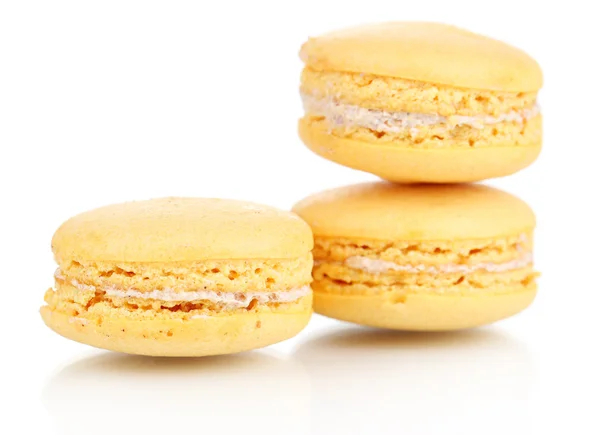 Macaroons suaves isolados em branco — Fotografia de Stock