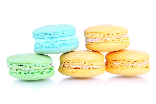 Gentle macaroons isolated on white — Stock Photo, Image