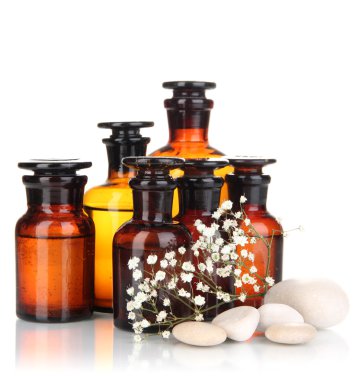 ilaç şişeleri üzerinde beyaz izole