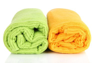 renkli havlu üzerinde beyaz izole