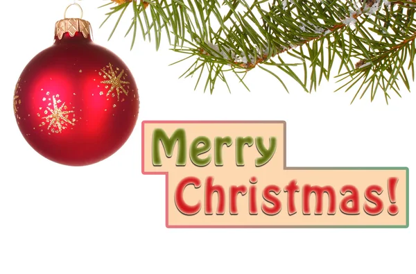 Christmas ball on the tree on white background — Stock Photo, Image