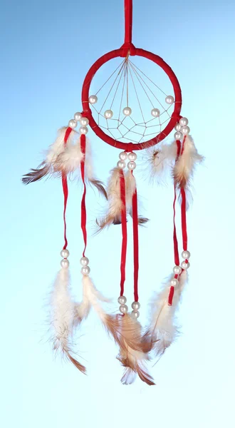 Vackra dream catcher på blå bakgrund — Stockfoto