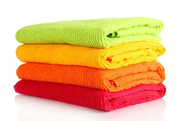 Colorful towels isolated on white — Stock Photo, Image