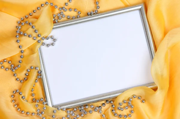 Empty frame on beautiful silk background — Stock Photo, Image