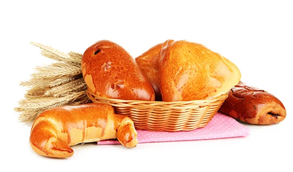 Verschiedene Brotsorten isoliert auf weiß — Stockfoto