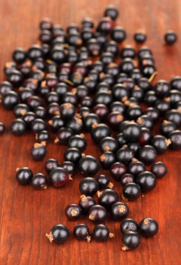 ahşap zemin üzerinde taze Siyah frenk üzümü