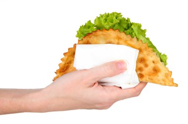 el beyaz izole lezzetli cheburek tutarak