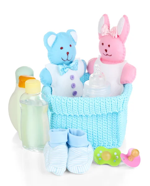 Baby-Accessoires isoliert auf weiß — Stockfoto