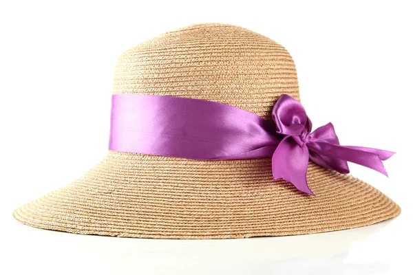Güzel yaz şapka, üzerinde beyaz izole — Stok fotoğraf