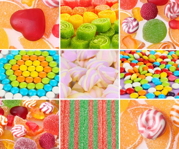 Collage de caramelos coloridos — Foto de Stock