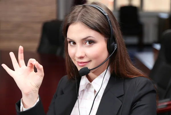 Operatore del call center a Wor — Foto Stock