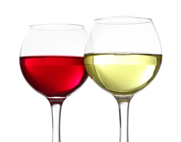 Glasses of wine isolated on white — Stock Photo, Image