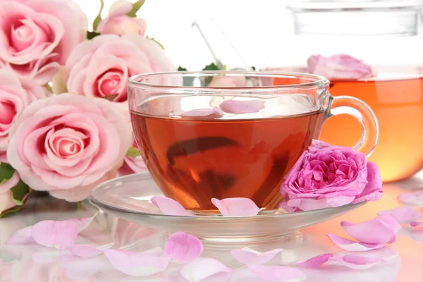 Chá rosa perto — Fotografia de Stock