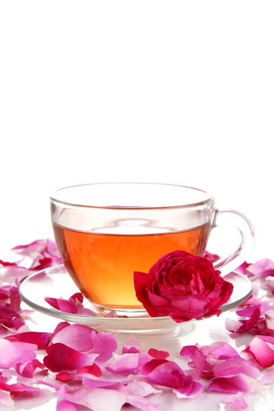 Rose thee geïsoleerd op wit — Stockfoto