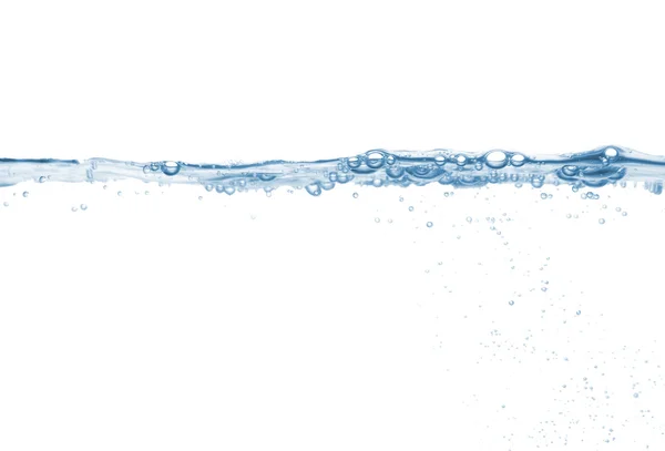 Saf su dalgası üzerinde beyaz izole bir sıçrama — Stok fotoğraf