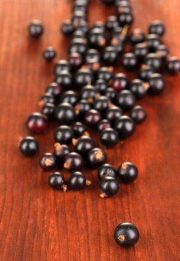 ahşap zemin üzerinde taze Siyah frenk üzümü