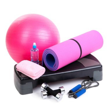 farklı araçları üzerinde beyaz izole fitness için